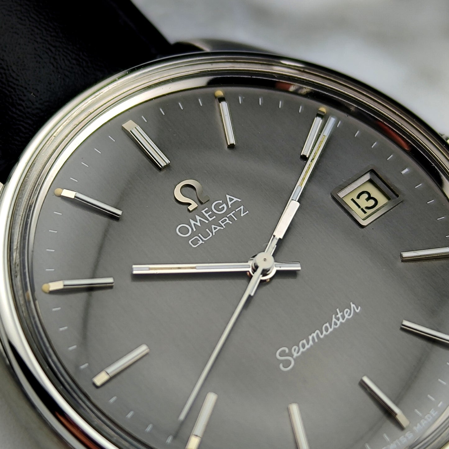 OMEGA Seamaster Quartz Grey Dial Signed Crystal 1976 [REF. 196.0076]