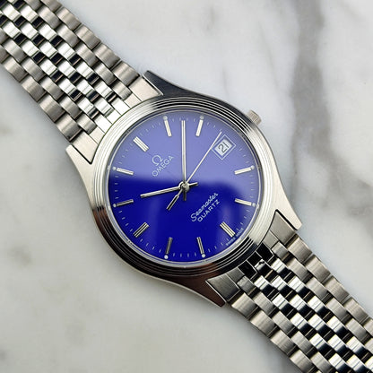 OMEGA Seamaster Quartz Rare Blue Tapestry Dial 1982 [REF. 196.0545]