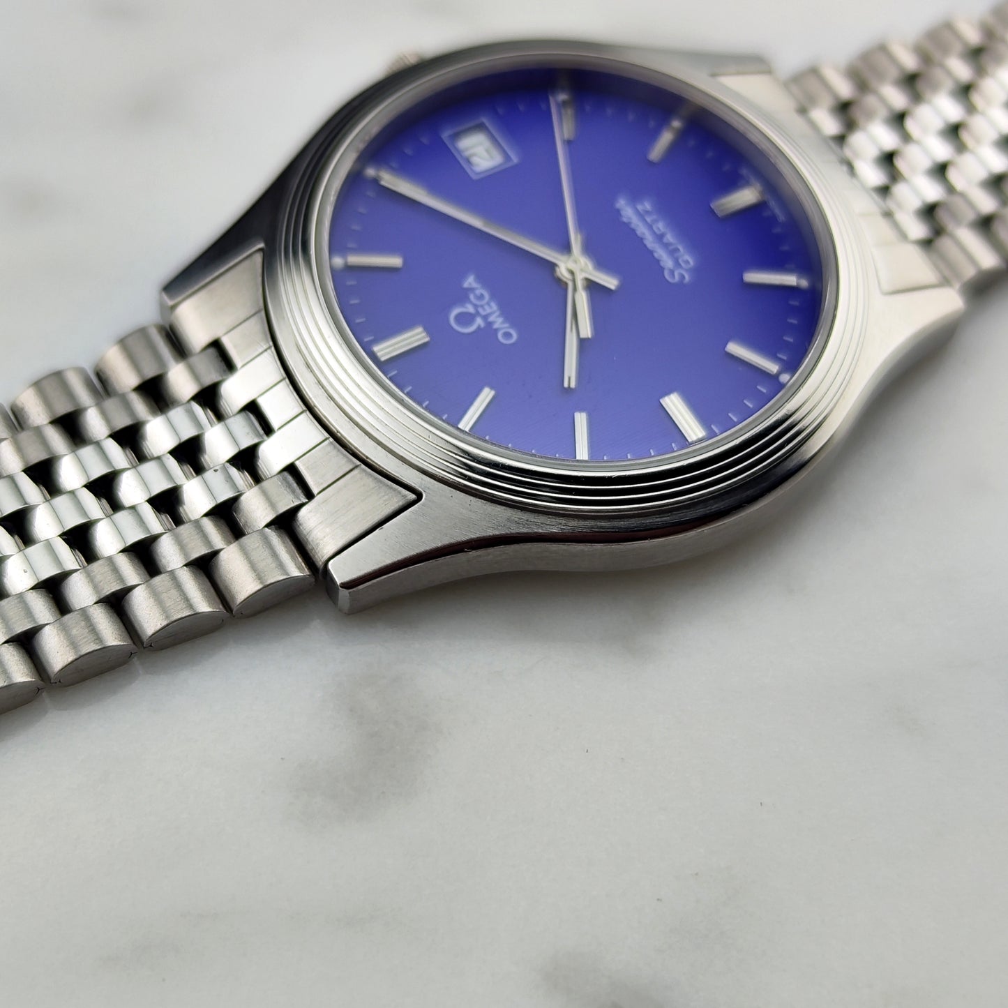 OMEGA Seamaster Quartz Rare Blue Tapestry Dial 1982 [REF. 196.0545]