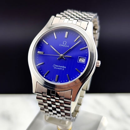 OMEGA Seamaster Quartz Rare Blue Tapestry Dial 1982 [REF. 196.0545]