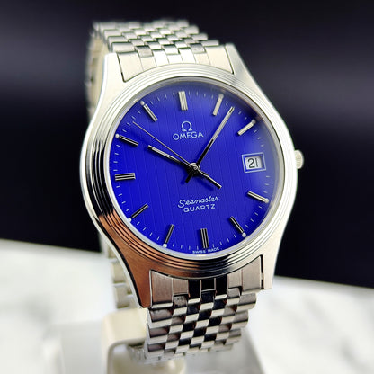 OMEGA Seamaster Quartz Rare Blue Tapestry Dial 1982 [REF. 196.0545]