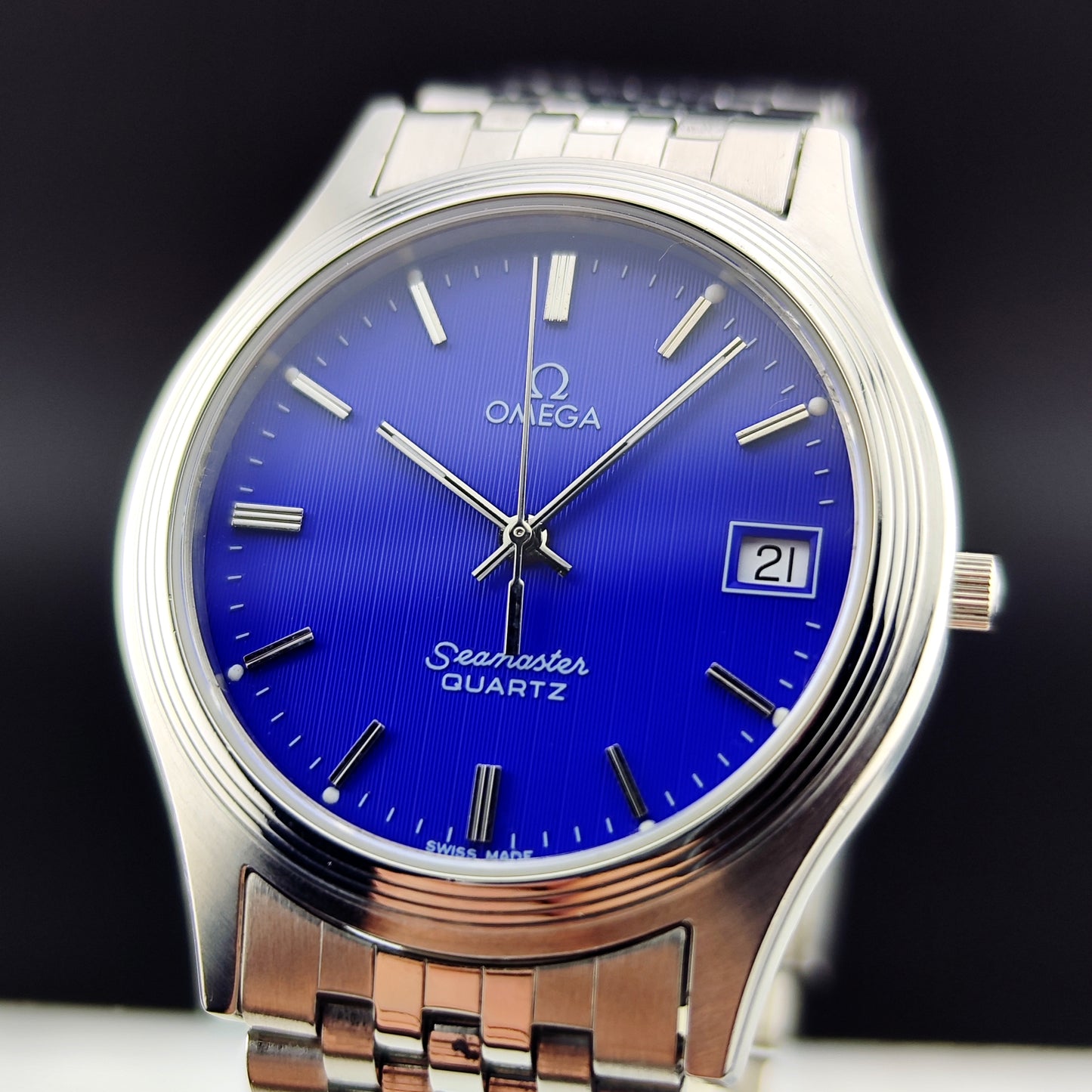 OMEGA Seamaster Quartz Rare Blue Tapestry Dial 1982 [REF. 196.0545]