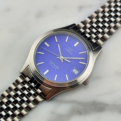 OMEGA Seamaster Quartz Rare Blue Tapestry Dial 1982 [REF. 196.0545]