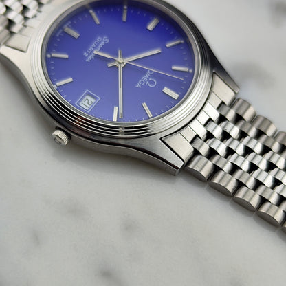 OMEGA Seamaster Quartz Rare Blue Tapestry Dial 1982 [REF. 196.0545]