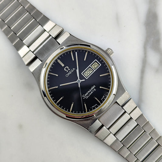 OMEGA Seamaster Quartz Rare German Day-Date Black Dial 1976 [REF. 196.0131]