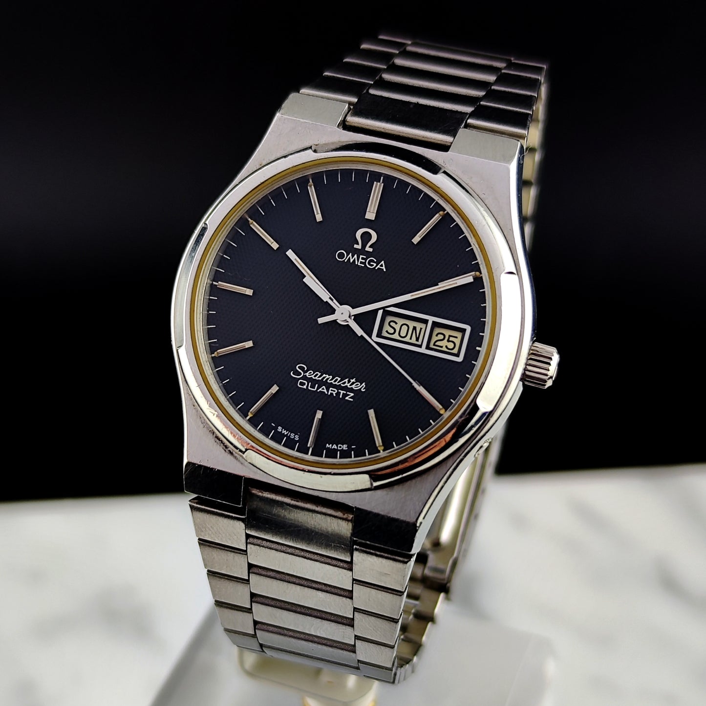 OMEGA Seamaster Quartz Rare German Day-Date Black Dial 1976 [REF. 196.0131]