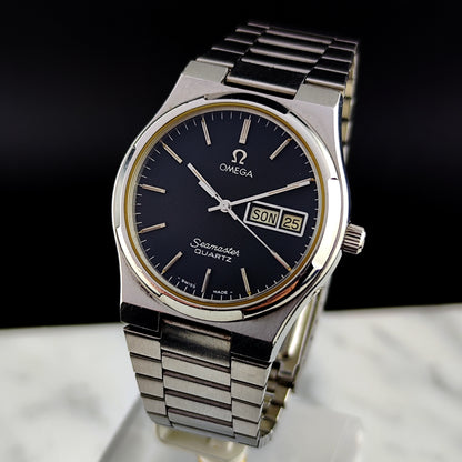 OMEGA Seamaster Quartz Rare German Day-Date Black Dial 1976 [REF. 196.0131]