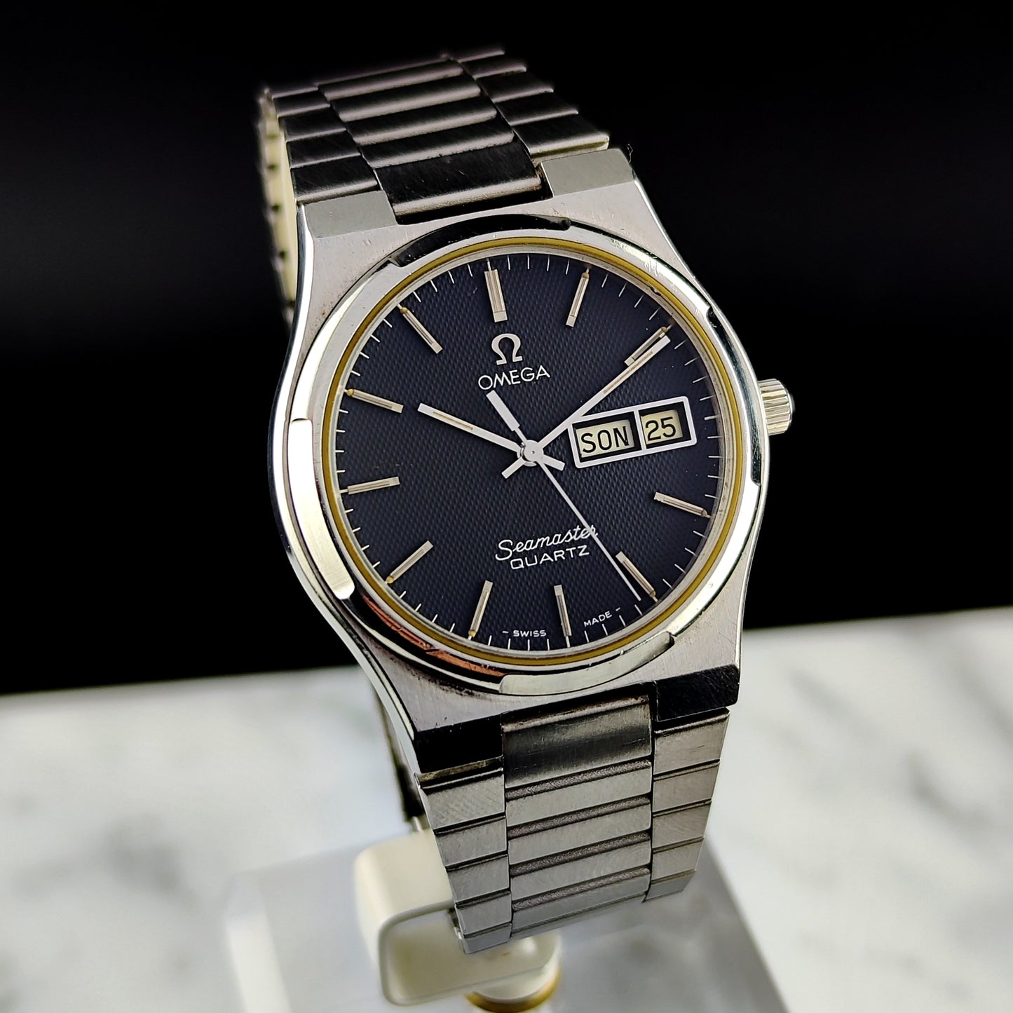 OMEGA Seamaster Quartz Rare German Day-Date Black Dial 1976 [REF. 196.0131]