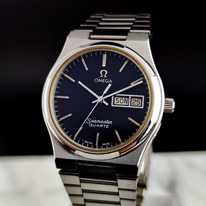 OMEGA Seamaster Quartz Rare German Day-Date Black Dial 1976 [REF. 196.0131]