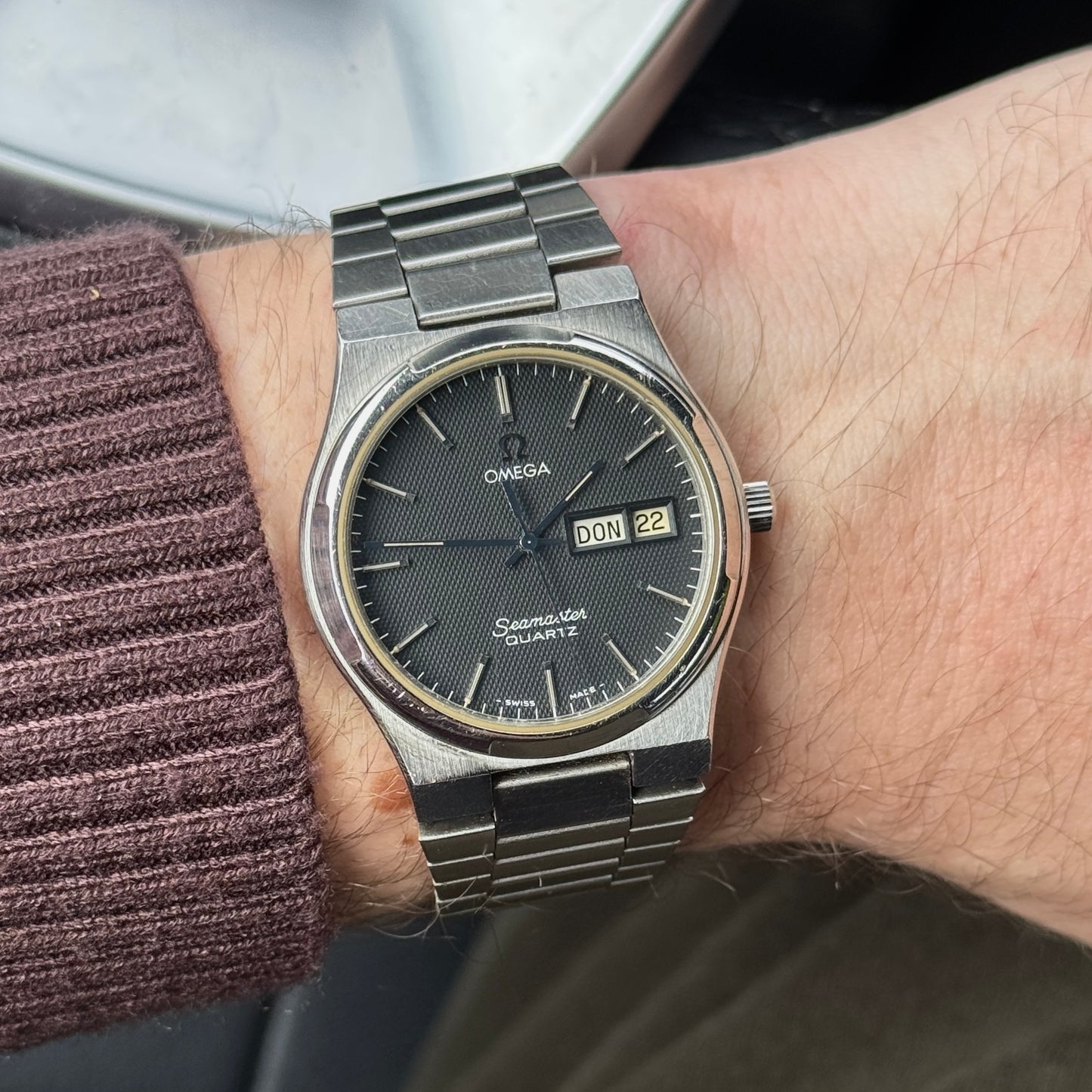 OMEGA Seamaster Quartz Rare German Day-Date Black Dial 1976 [REF. 196.0131]
