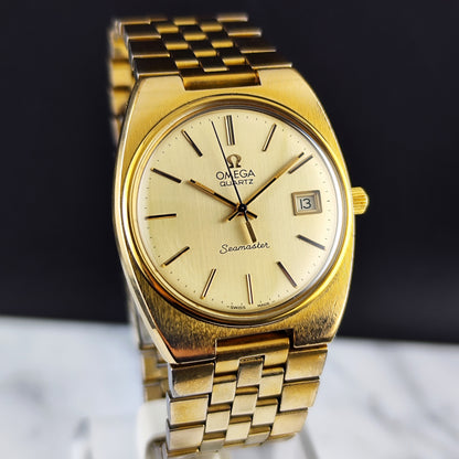 OMEGA Seamaster Quartz Gold Champagner Dial Date 1977 [REF. 196.0083]