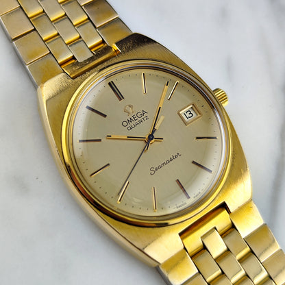 OMEGA Seamaster Quartz Gold Champagner Dial Date 1977 [REF. 196.0083]