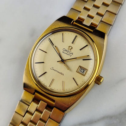 OMEGA Seamaster Quartz Gold Champagner Dial Date 1977 [REF. 196.0083]