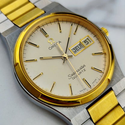 OMEGA Seamaster Quartz Two-Tone France Day-Date 1976 Super Rare [REF. 196.0131]