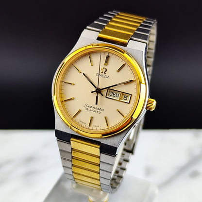 OMEGA Seamaster Quartz Two-Tone France Day-Date 1976 Super Rare [REF. 196.0131]