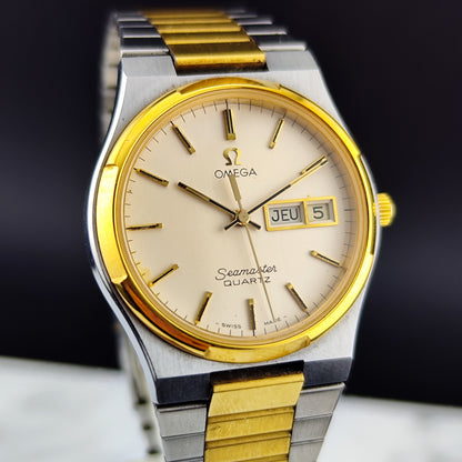 OMEGA Seamaster Quartz Two-Tone France Day-Date 1976 Super Rare [REF. 196.0131]