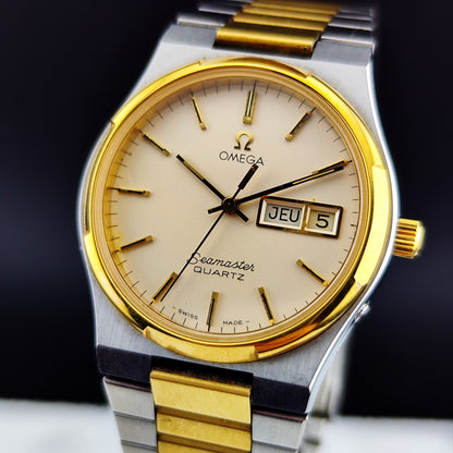OMEGA Seamaster Quartz Two-Tone France Day-Date 1976 Super Rare [REF. 196.0131]