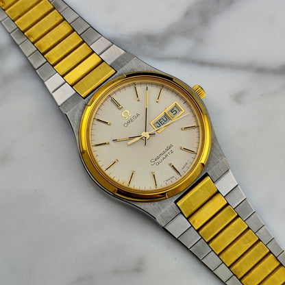 OMEGA Seamaster Quartz Two-Tone France Day-Date 1976 Super Rare [REF. 196.0131]