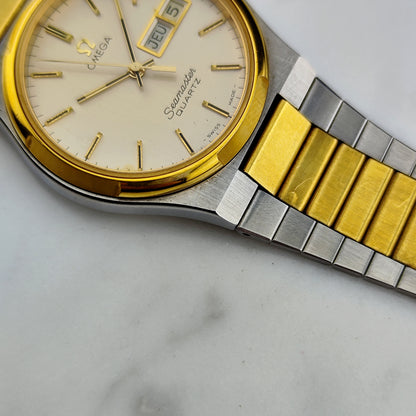 OMEGA Seamaster Quartz Two-Tone France Day-Date 1976 Super Rare [REF. 196.0131]