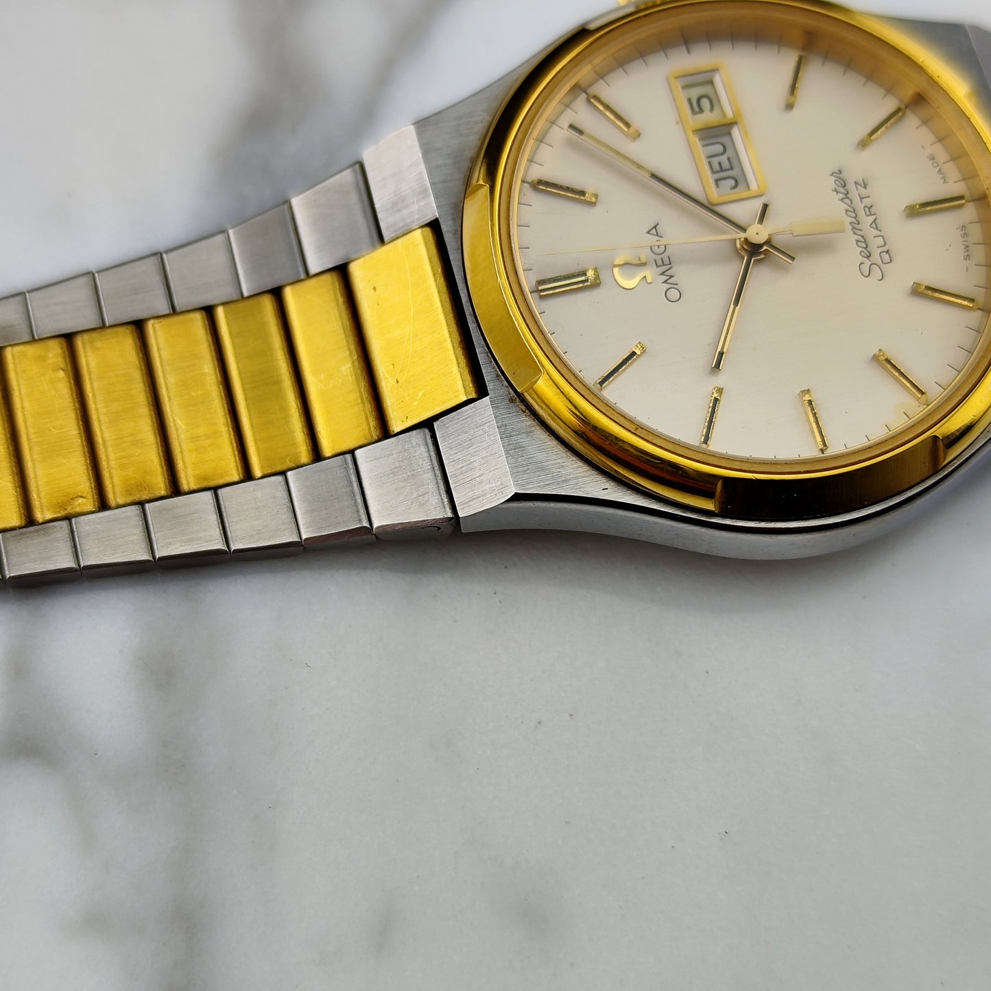 OMEGA Seamaster Quartz Two-Tone France Day-Date 1976 Super Rare [REF. 196.0131]