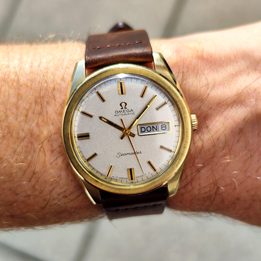 Omega Seamaster Gold White Sparkling Dial German Day-Date 1969 Serviced 09/2026 [REF. 168.032]