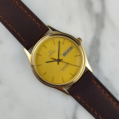 OMEGA Seamaster Gold Quartz Portuguese Day-Date 1984 Fullset [REF. 196.0268]