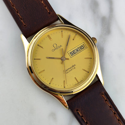 OMEGA Seamaster Gold Quartz Portuguese Day-Date 1984 Fullset [REF. 196.0268]