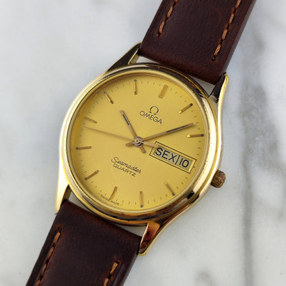 OMEGA Seamaster Gold Quartz Portuguese Day-Date 1984 Fullset [REF. 196.0268]