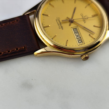 OMEGA Seamaster Gold Quartz Portuguese Day-Date 1984 Fullset [REF. 196.0268]