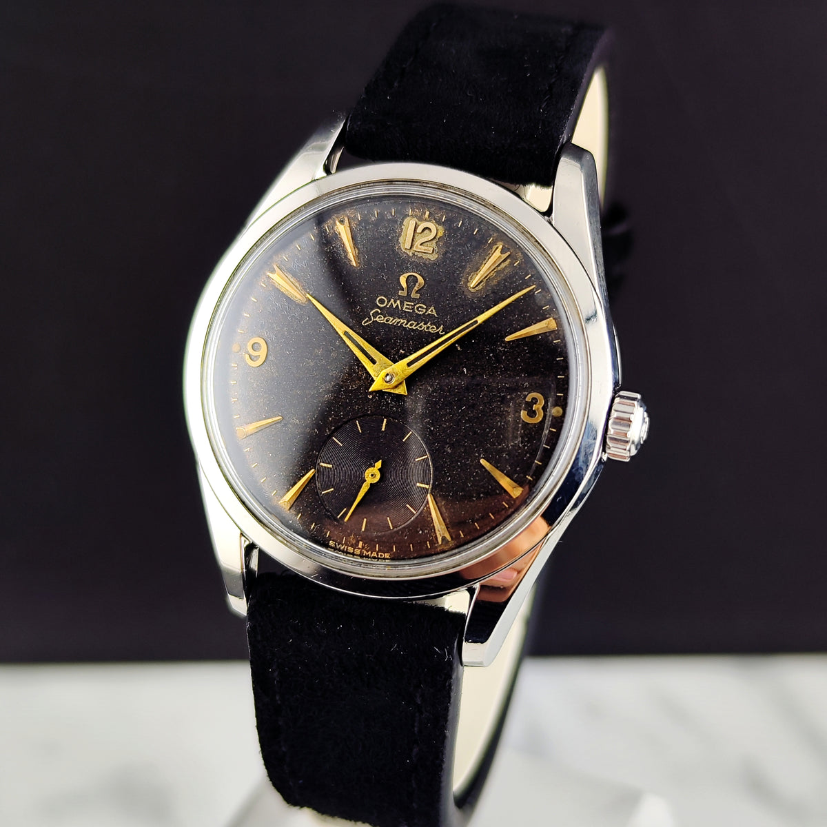 Omega Seamaster Steel Black Dial Gold Numbers 1956 [REF. 2937]