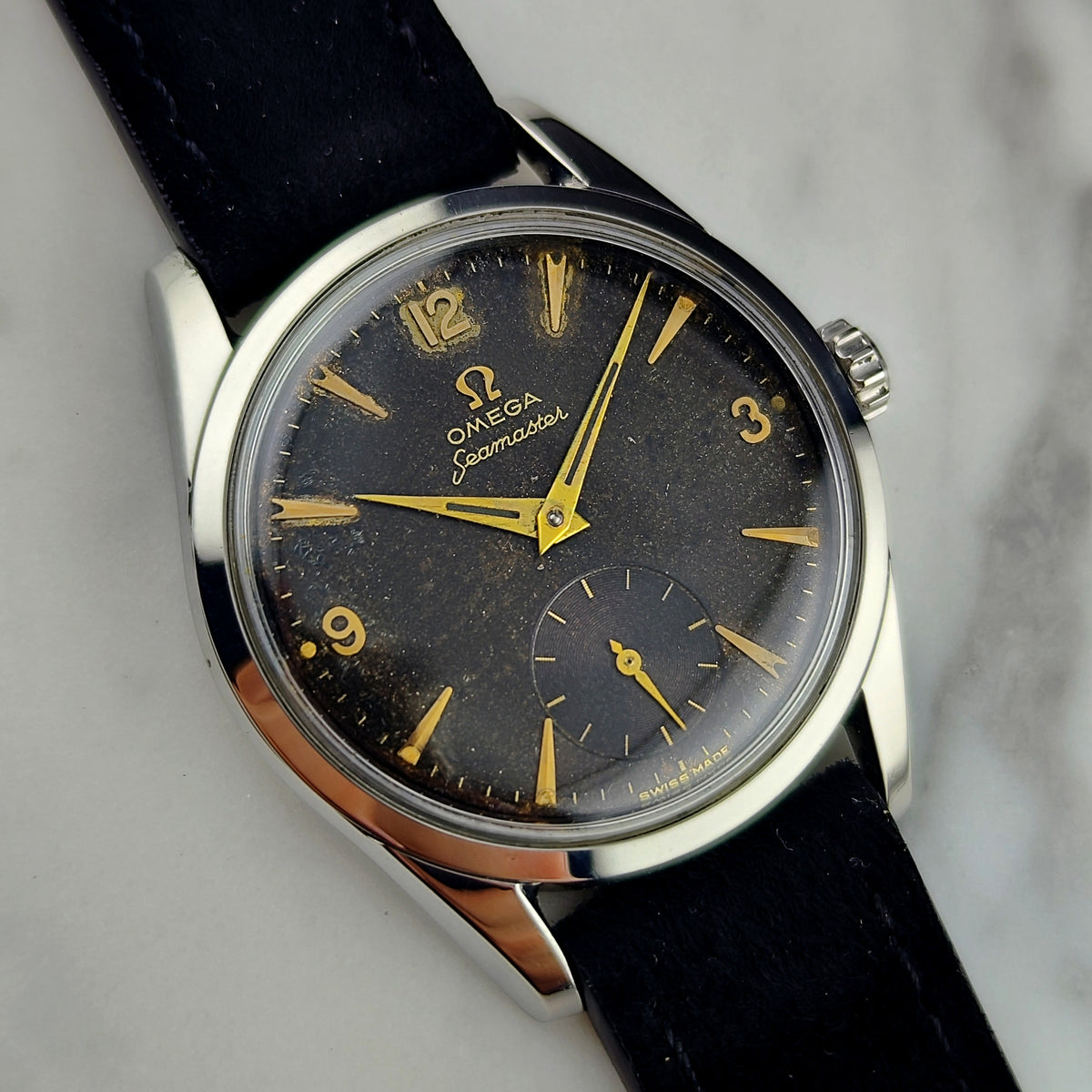 Omega Seamaster Steel Black Dial Gold Numbers 1956 [REF. 2937]