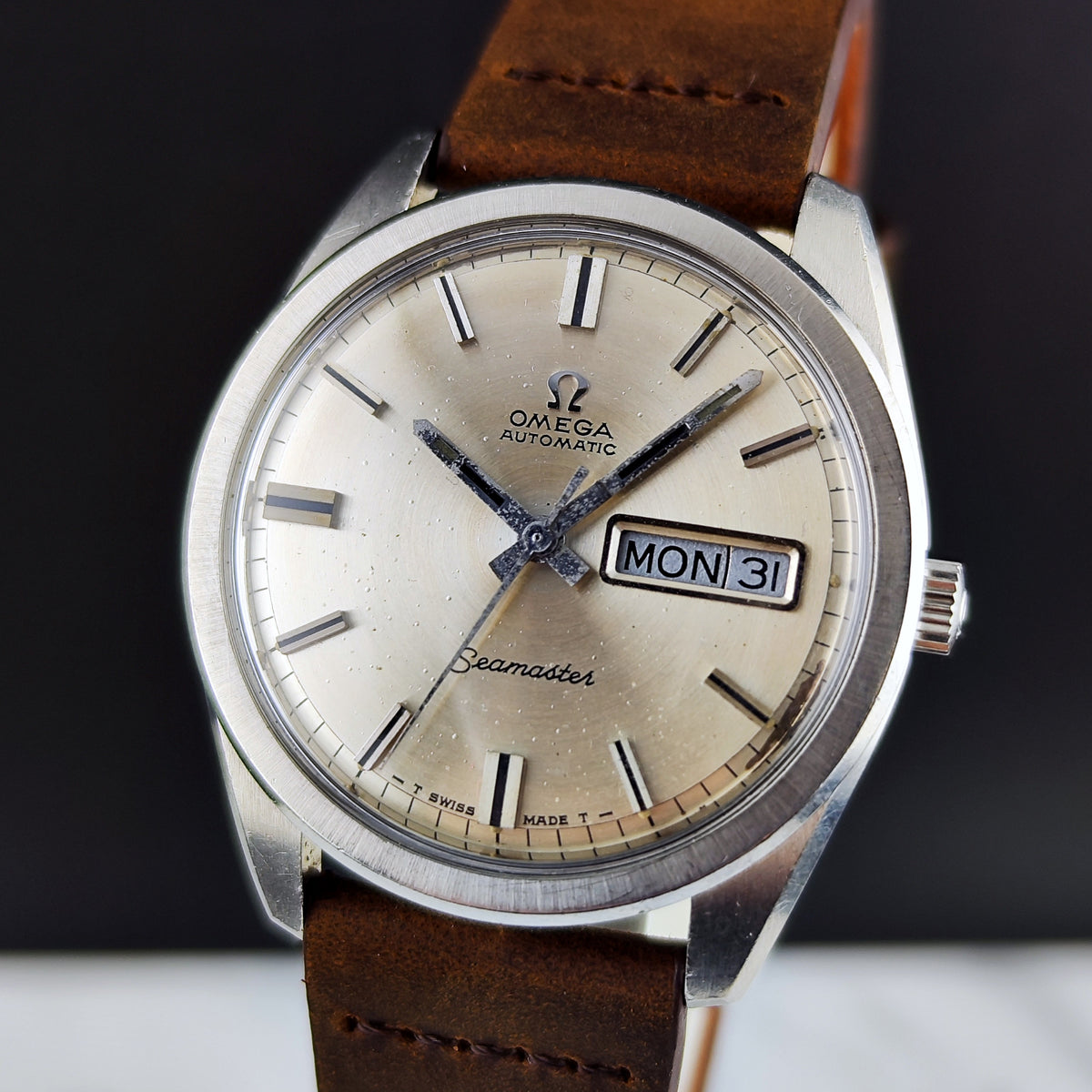 Omega Seamaster Silver Dial Day-Date 1968 Serviced 09/2026 – Bild 3