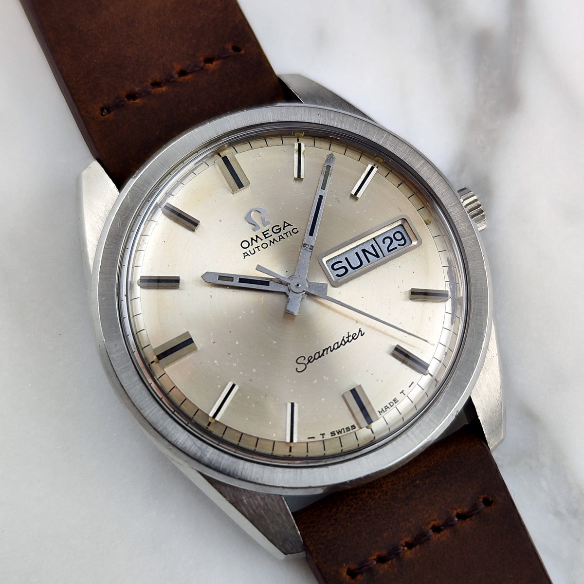 Omega Seamaster Silver Dial Day-Date 1968 Serviced 09/2026 – Bild 8