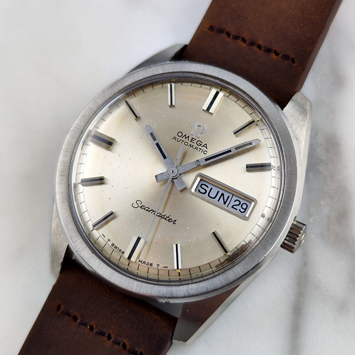 Omega Seamaster Silver Dial Day-Date 1968 Serviced 09/2026 – Bild 9