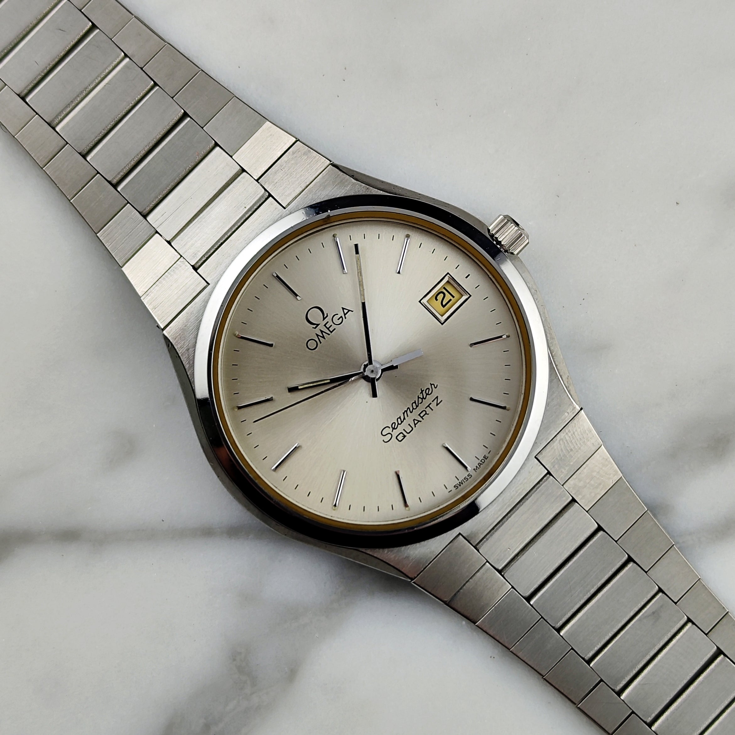 OMEGA Seamaster Super Rare Quartz Silver Date 1978 – Ref. 196.0168