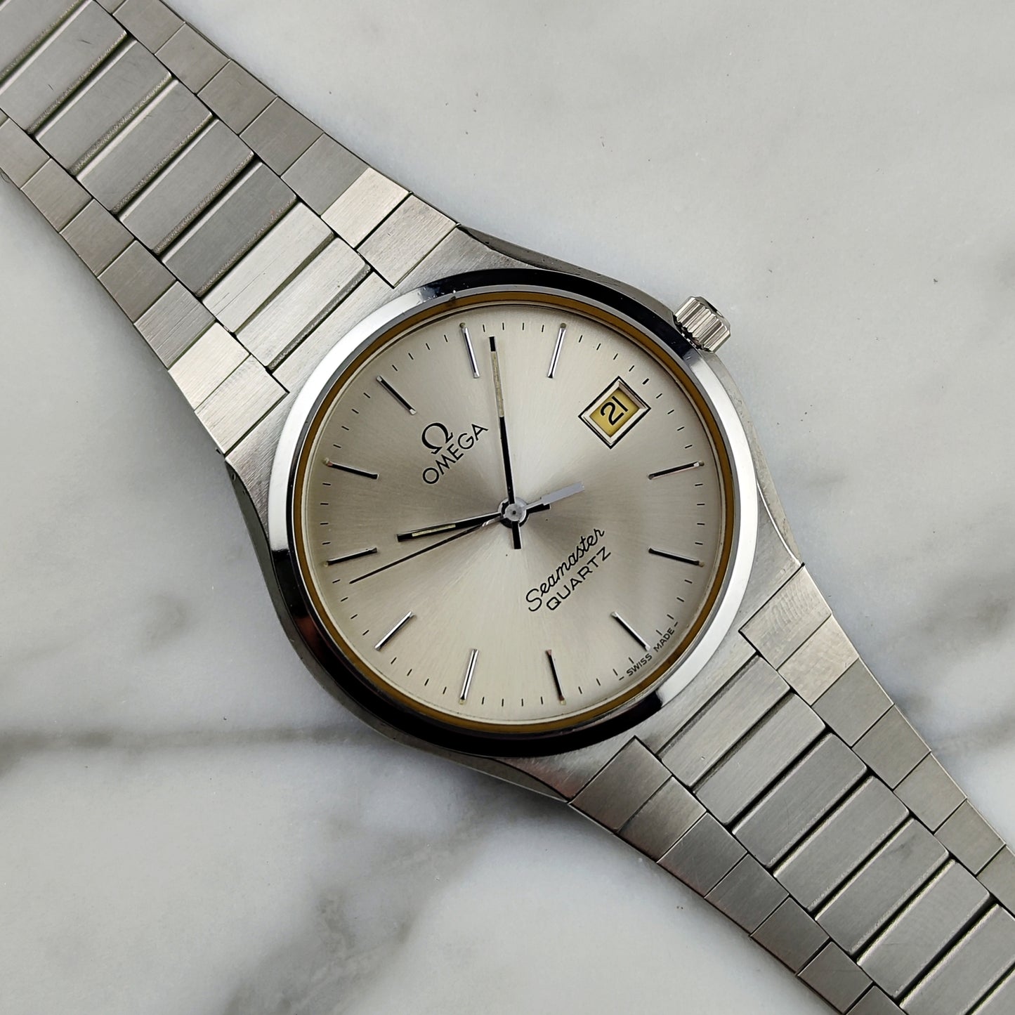 OMEGA Seamaster Super Rare Quartz Silver Date 1978 [REF. 196.0168]