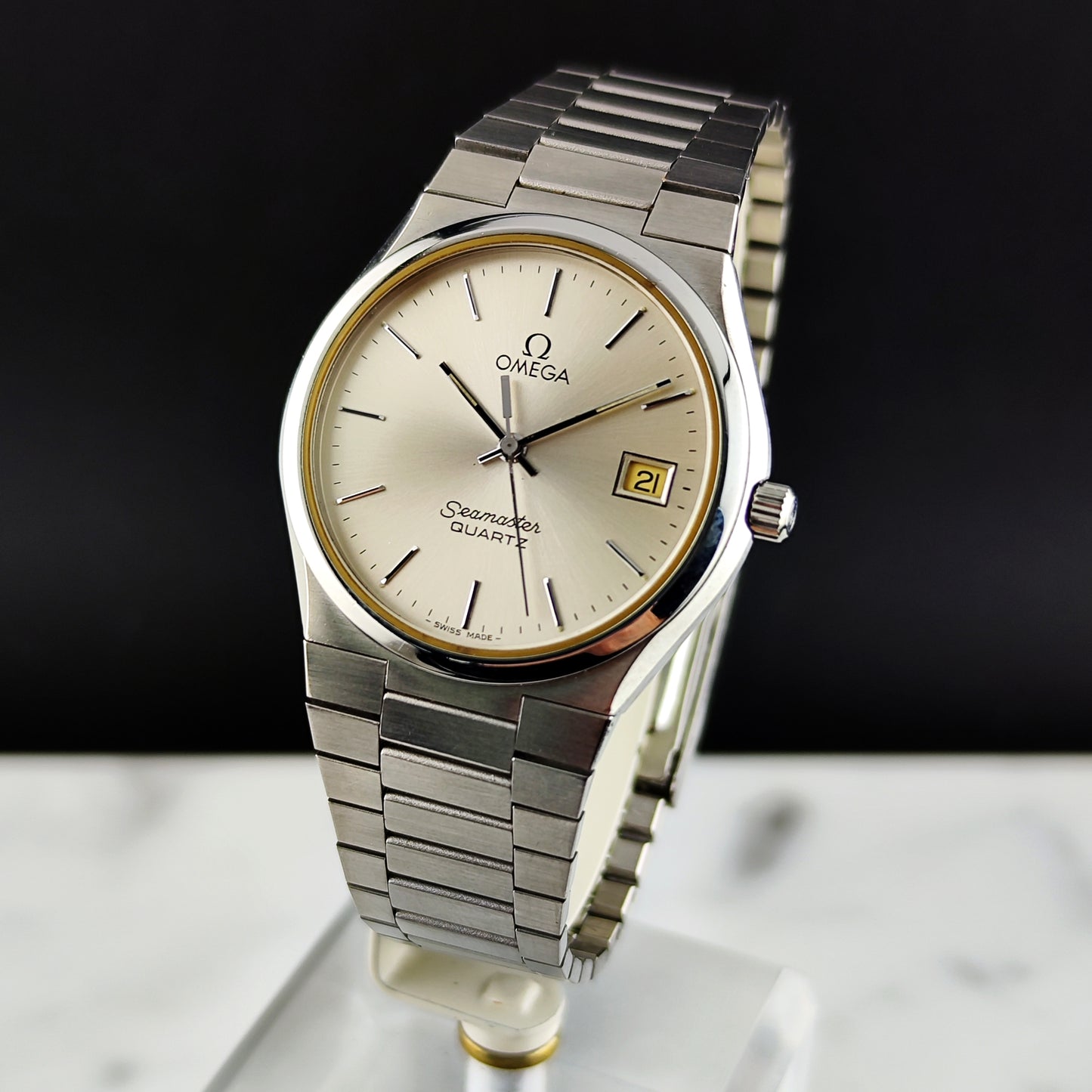OMEGA Seamaster Super Rare Quartz Silver Date 1978 [REF. 196.0168]