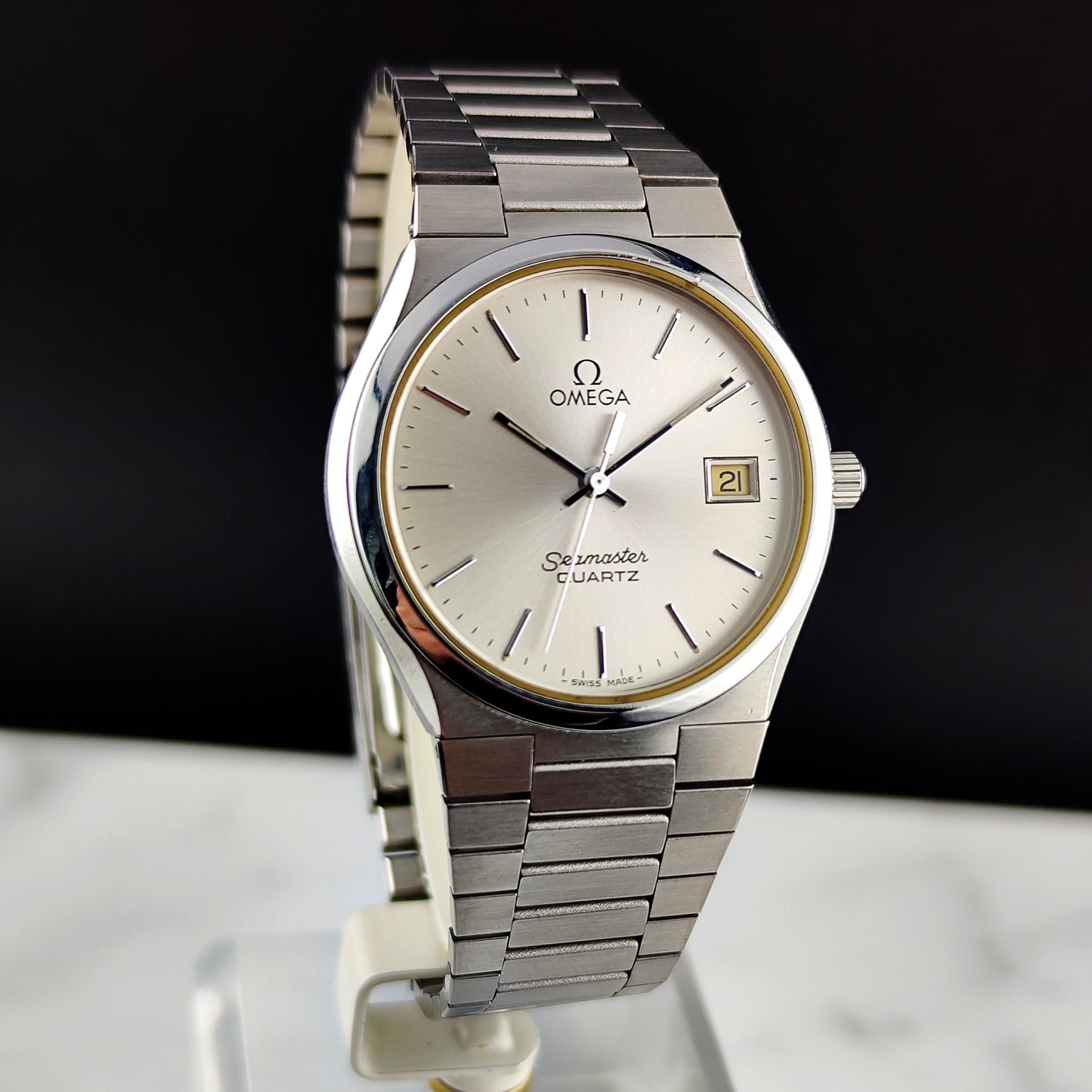 OMEGA Seamaster Super Rare Quartz Silver Date 1978 [REF. 196.0168]