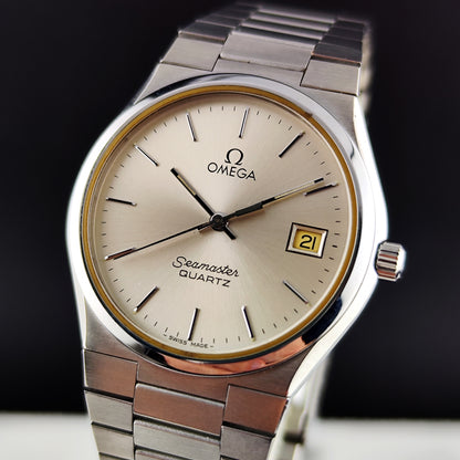 OMEGA Seamaster Super Rare Quartz Silver Date 1978 [REF. 196.0168]