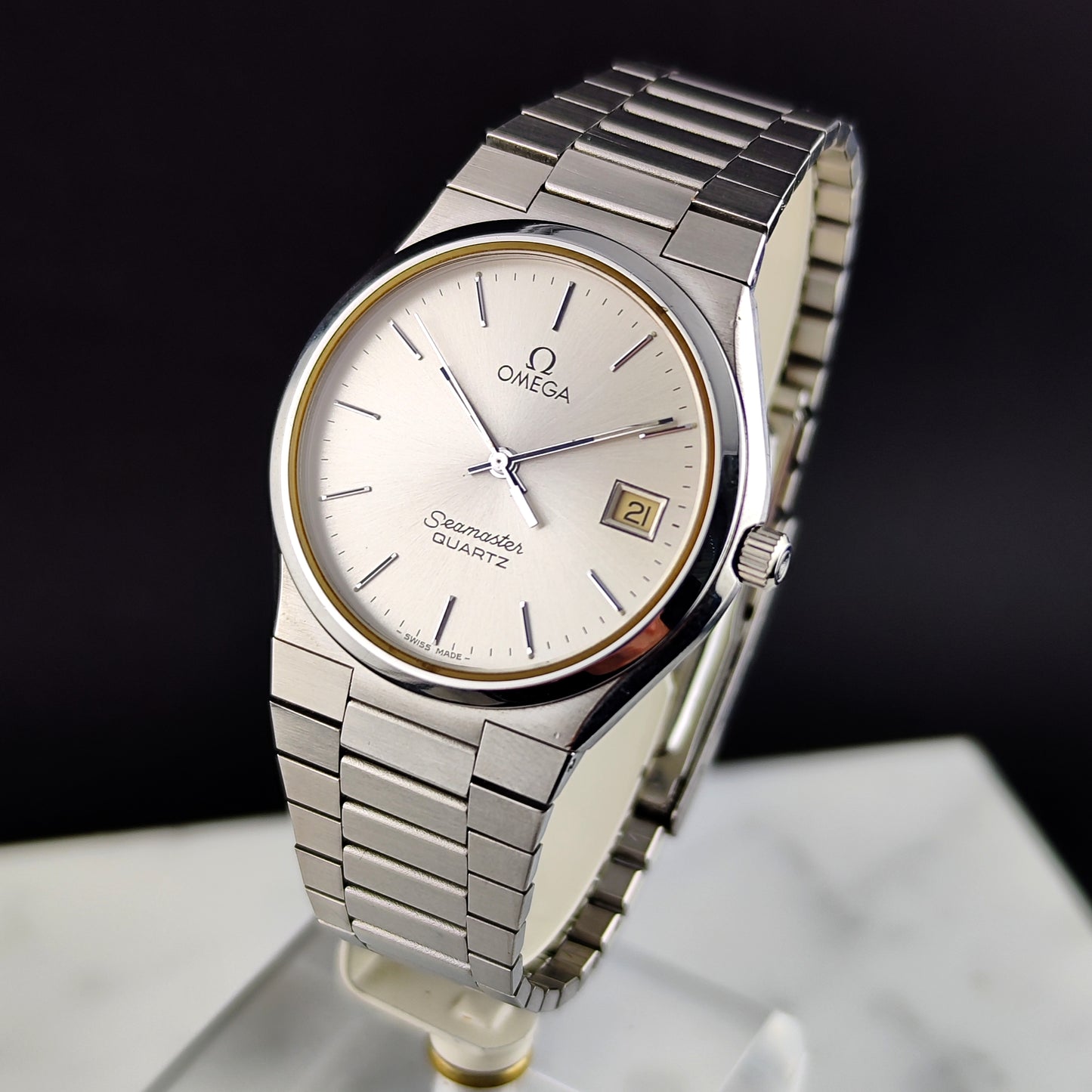 OMEGA Seamaster Super Rare Quartz Silver Date 1978 [REF. 196.0168]