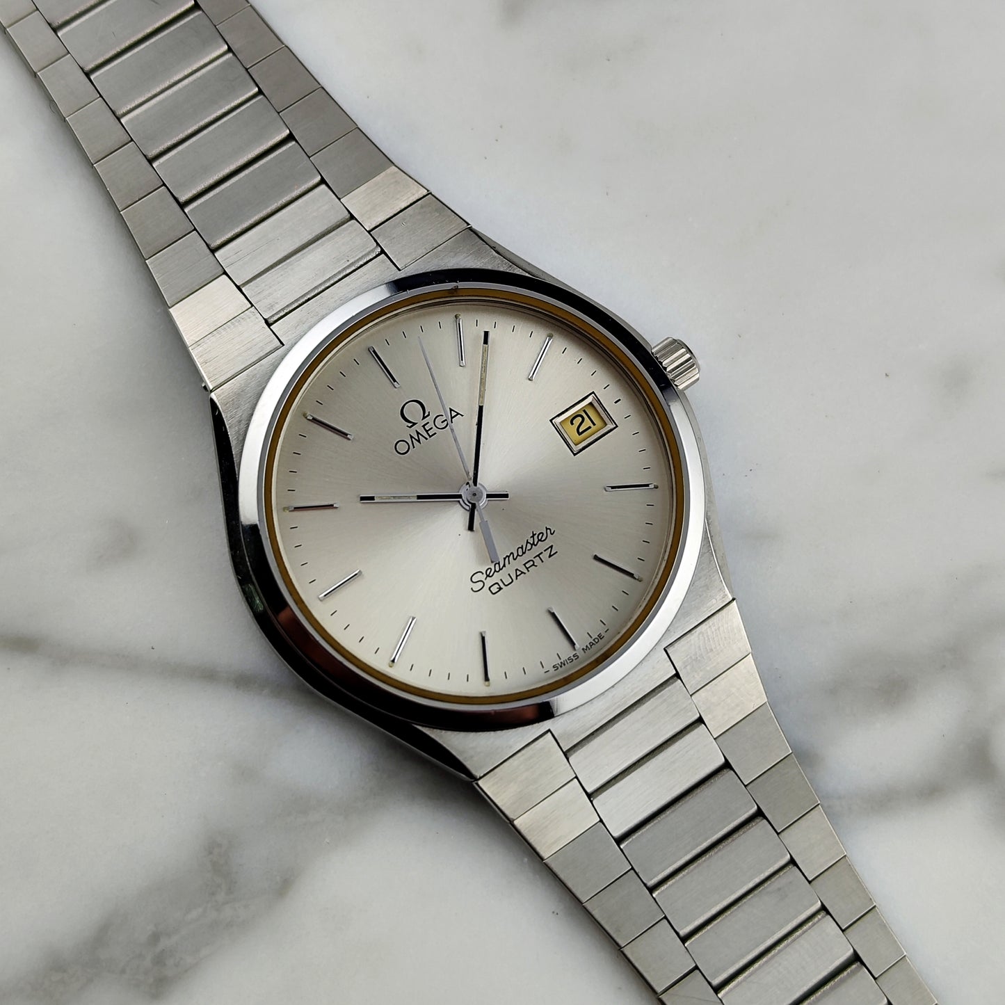 OMEGA Seamaster Super Rare Quartz Silver Date 1978 [REF. 196.0168]