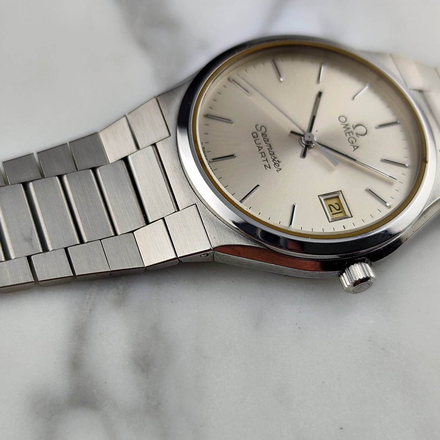 OMEGA Seamaster Super Rare Quartz Silver Date 1978 [REF. 196.0168]
