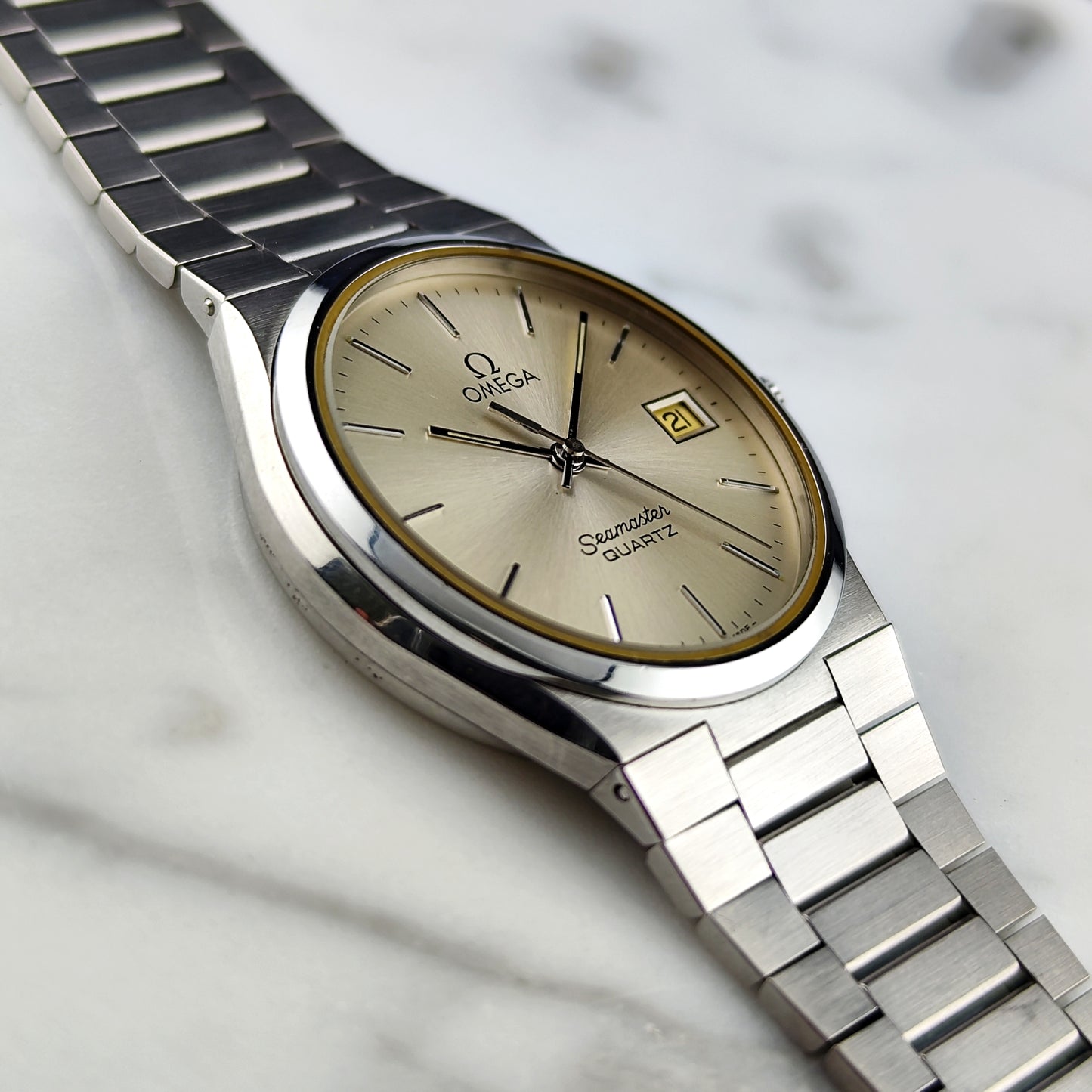 OMEGA Seamaster Super Rare Quartz Silver Date 1978 [REF. 196.0168]