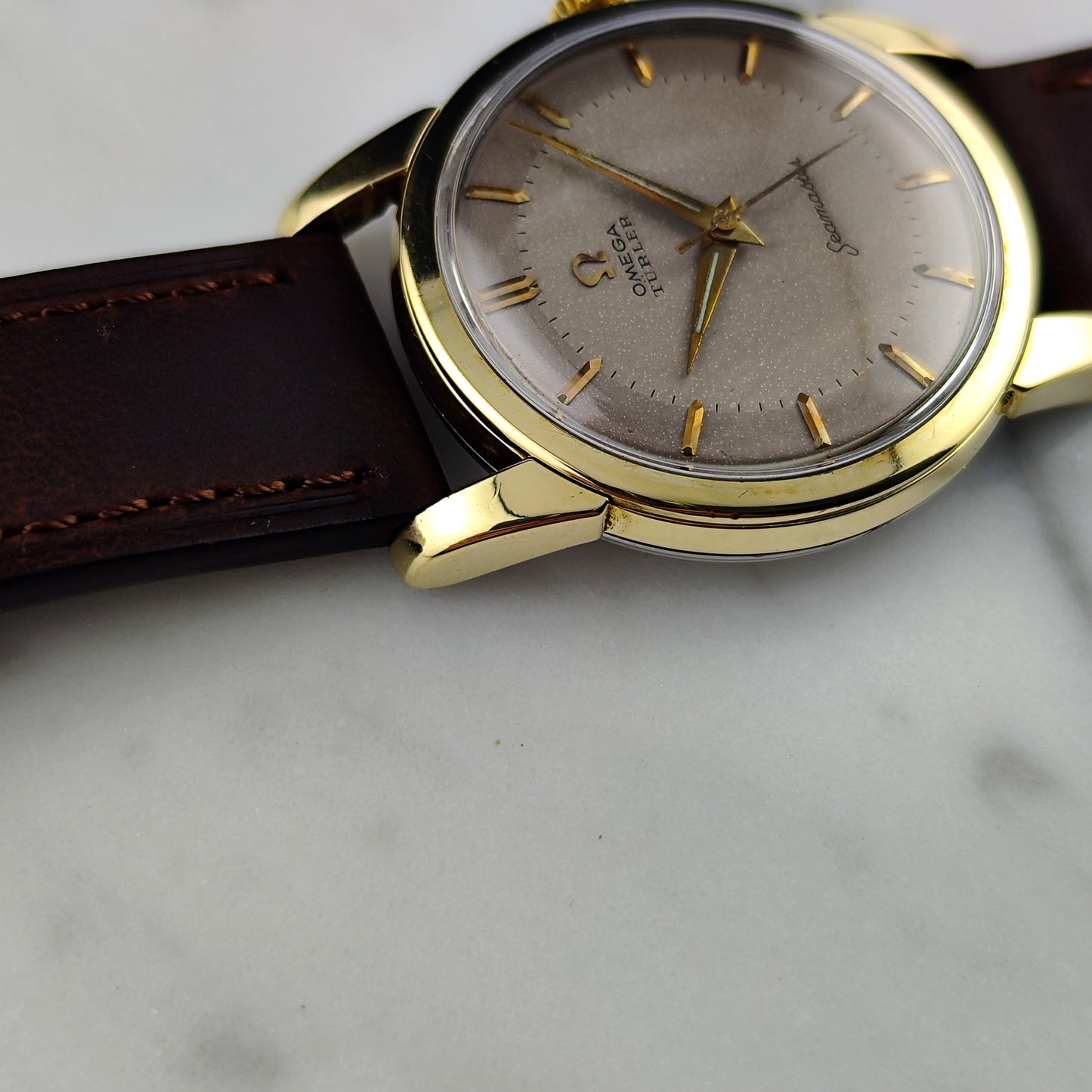 Omega Seamaster Türler Gold White Grey Dial Rare 1956 [REF. 2759]