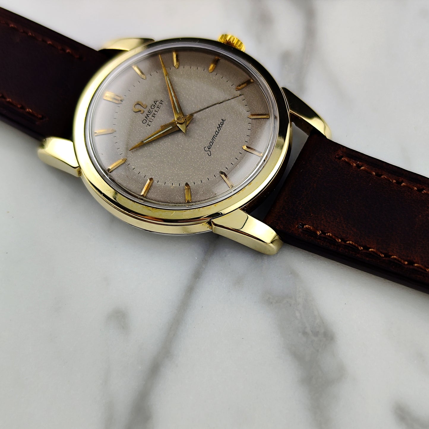 Omega Seamaster Türler Gold White Grey Dial Rare 1956 [REF. 2759]