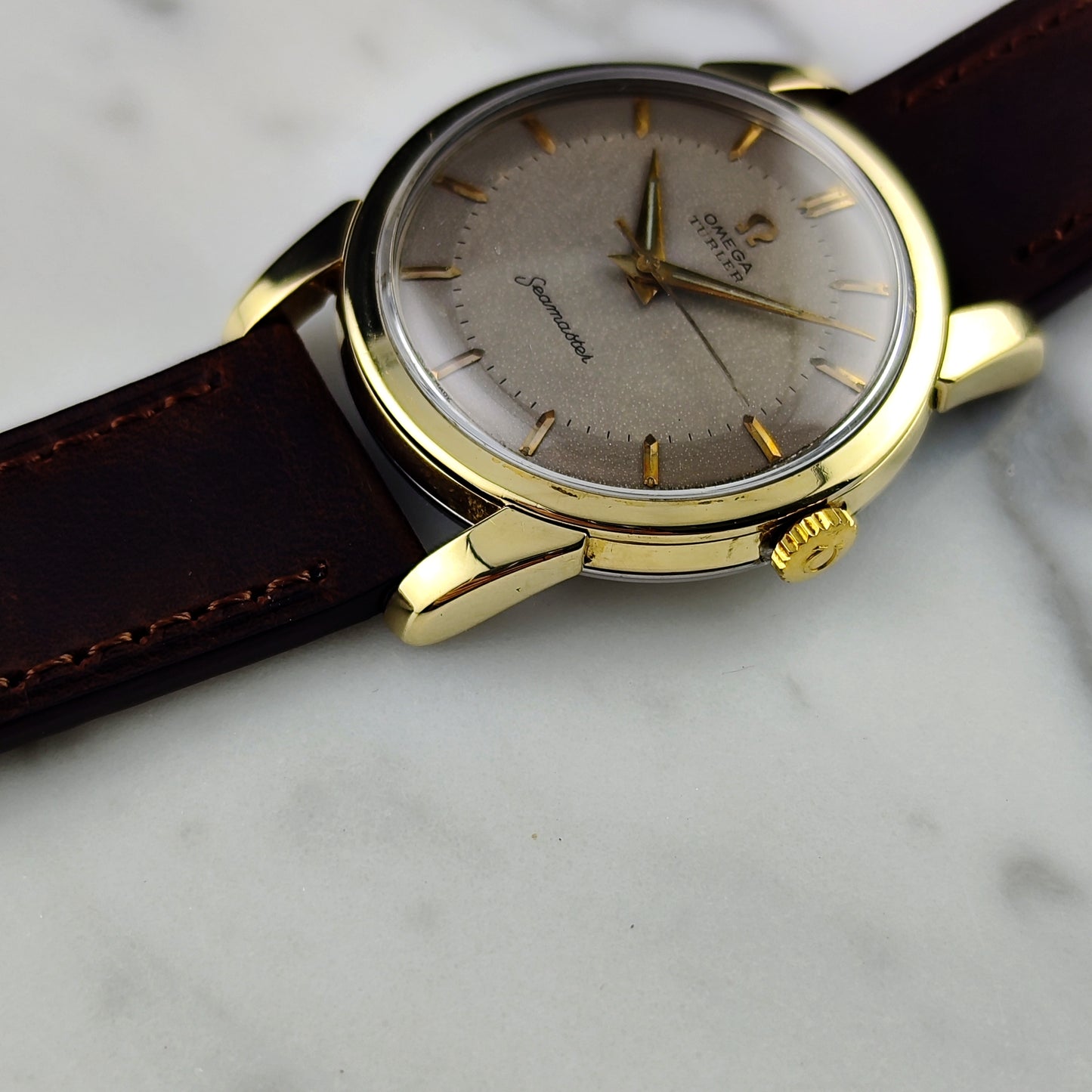 Omega Seamaster Türler Gold White Grey Dial Rare 1956 [REF. 2759]