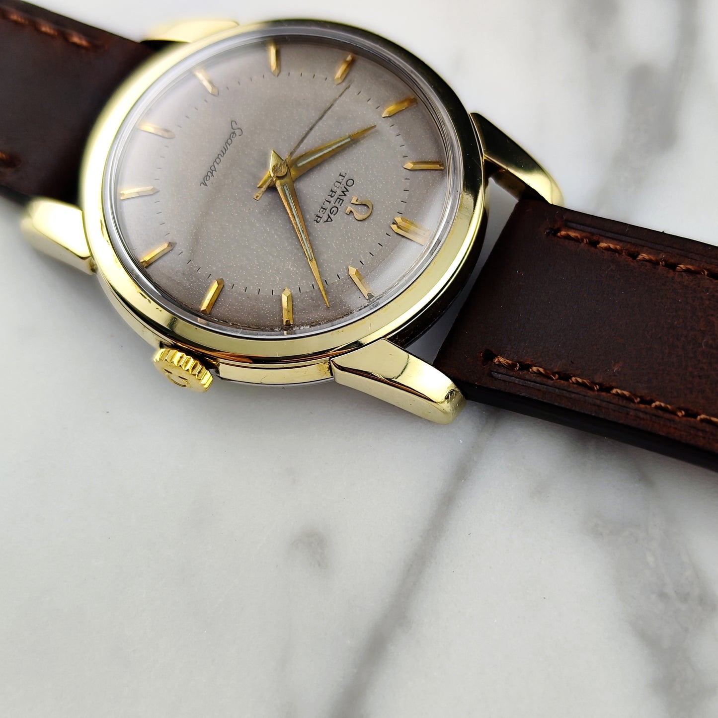 Omega Seamaster Türler Gold White Grey Dial Rare 1956 [REF. 2759]