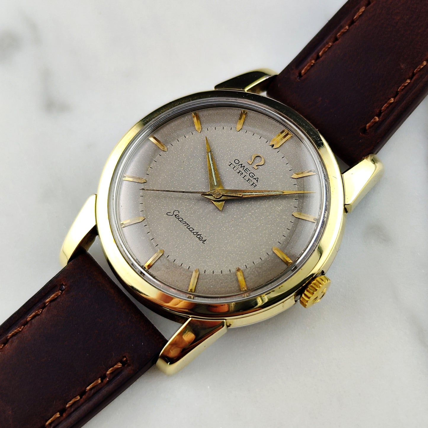Omega Seamaster Türler Gold White Grey Dial Rare 1956 [REF. 2759]