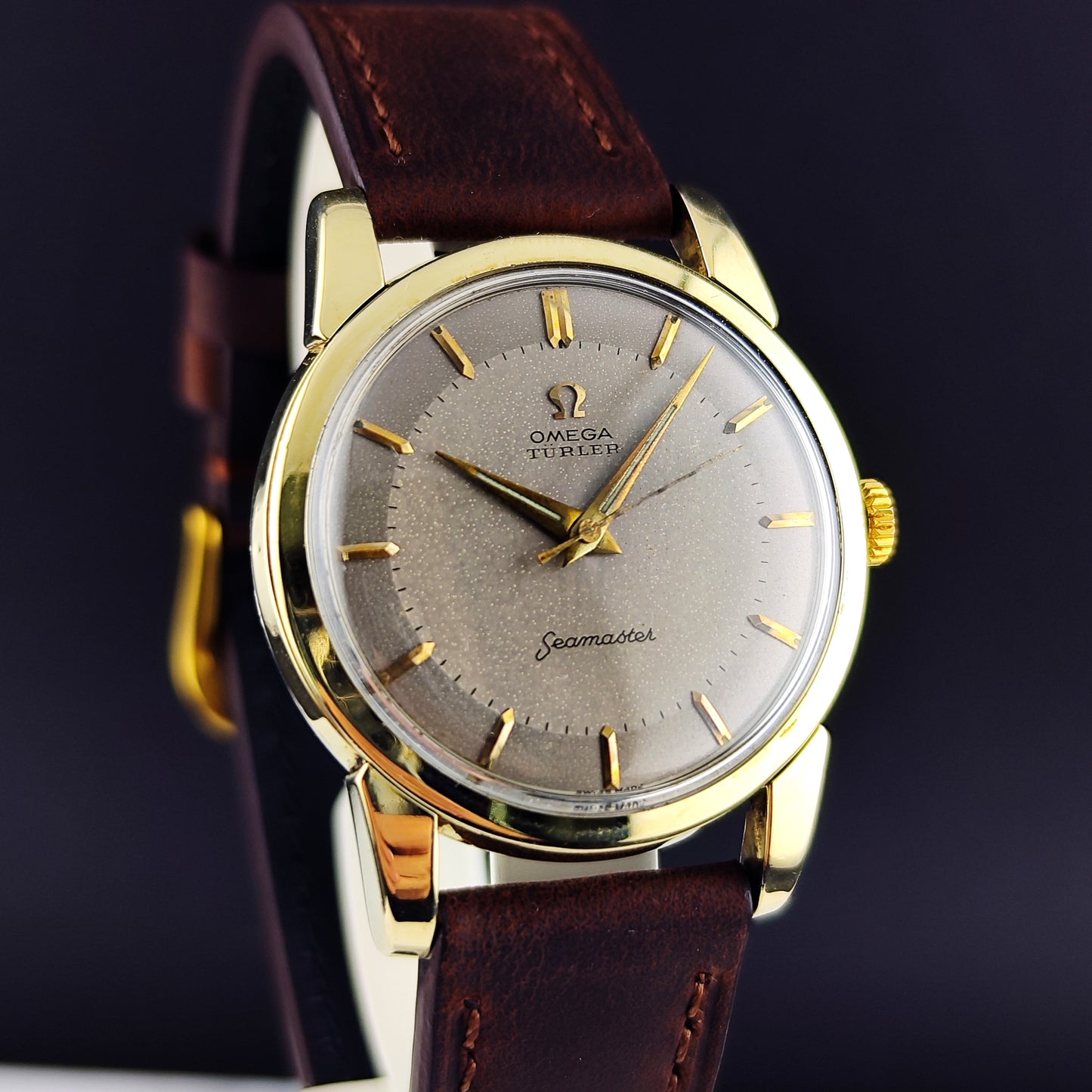 Omega Seamaster Türler Gold White Grey Dial Rare 1956 [REF. 2759]