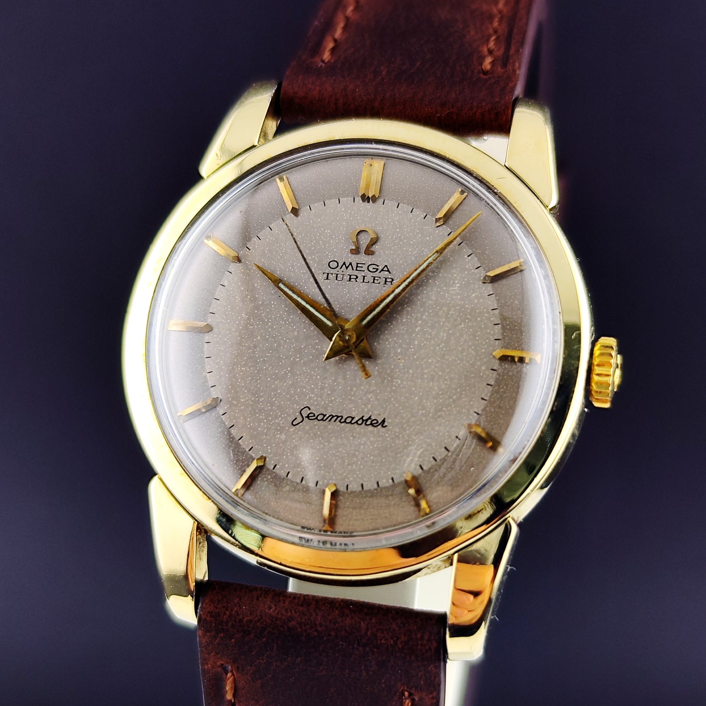 Omega Seamaster Türler Gold White Grey Dial Rare 1956 [REF. 2759]